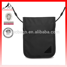 waterproof polyester RFID security ID travel neck wallet for passport (HCSD0006)